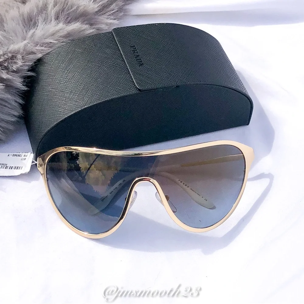 🆕 Prada Gold shield unisex Sunglasses made in Italy